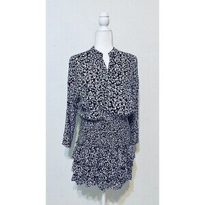 Skylar + Madison Women Size M Smocked Ruffled Animal Print Short Dress Feminine